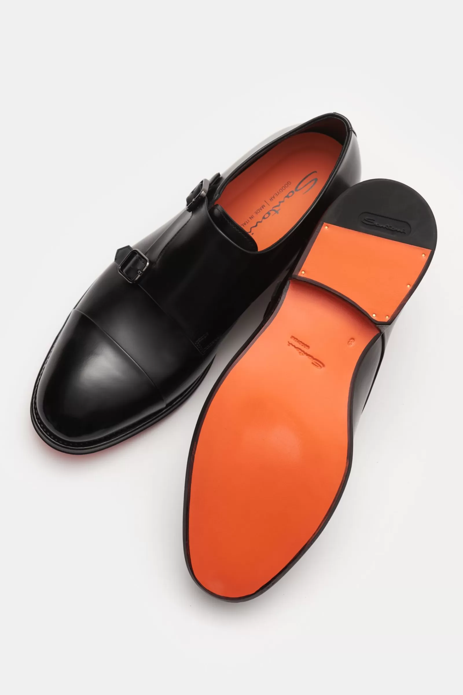 Double Monk Shoes Black^Santoni New