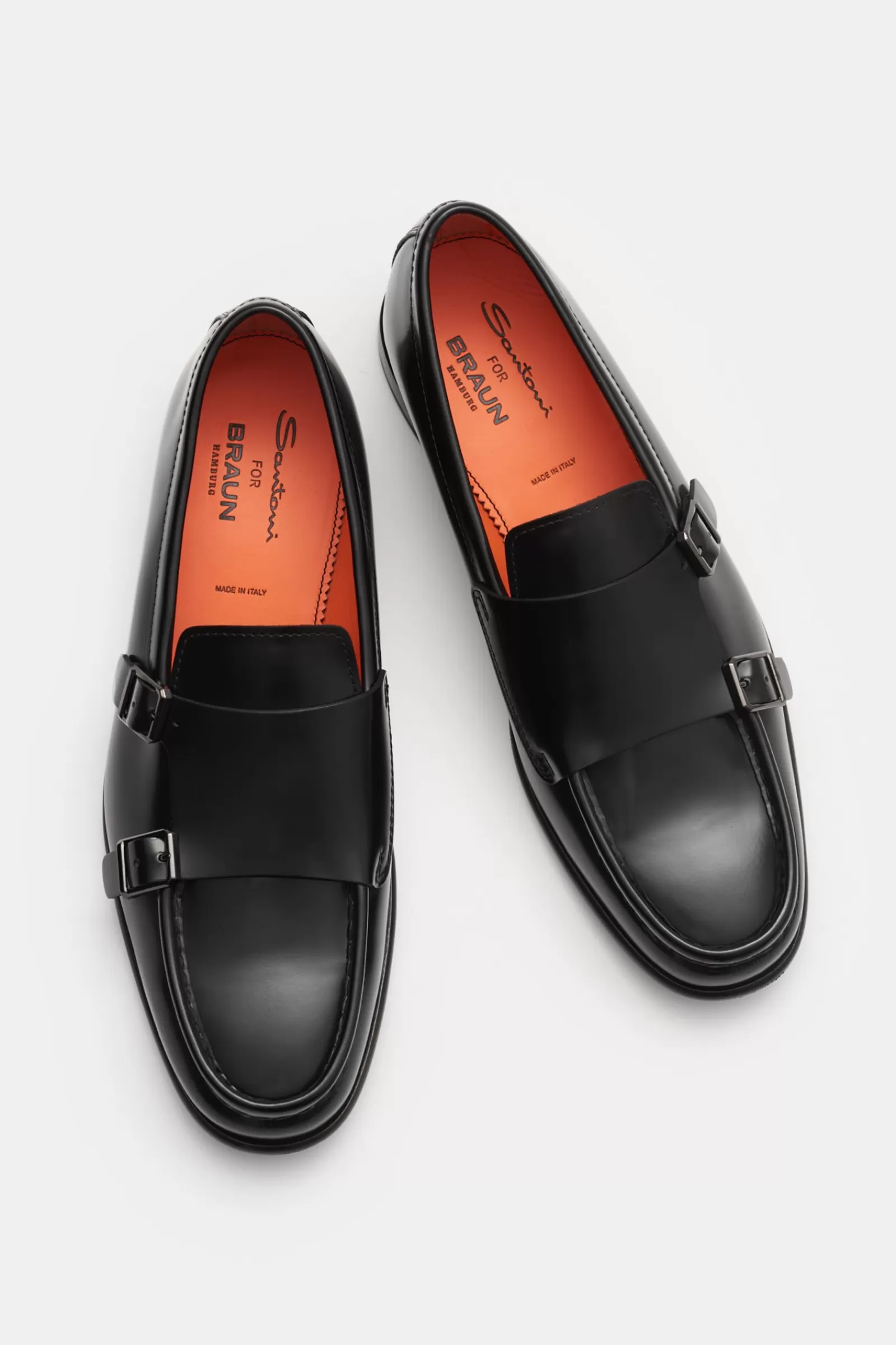 Double Monk Shoes Black^Santoni Clearance