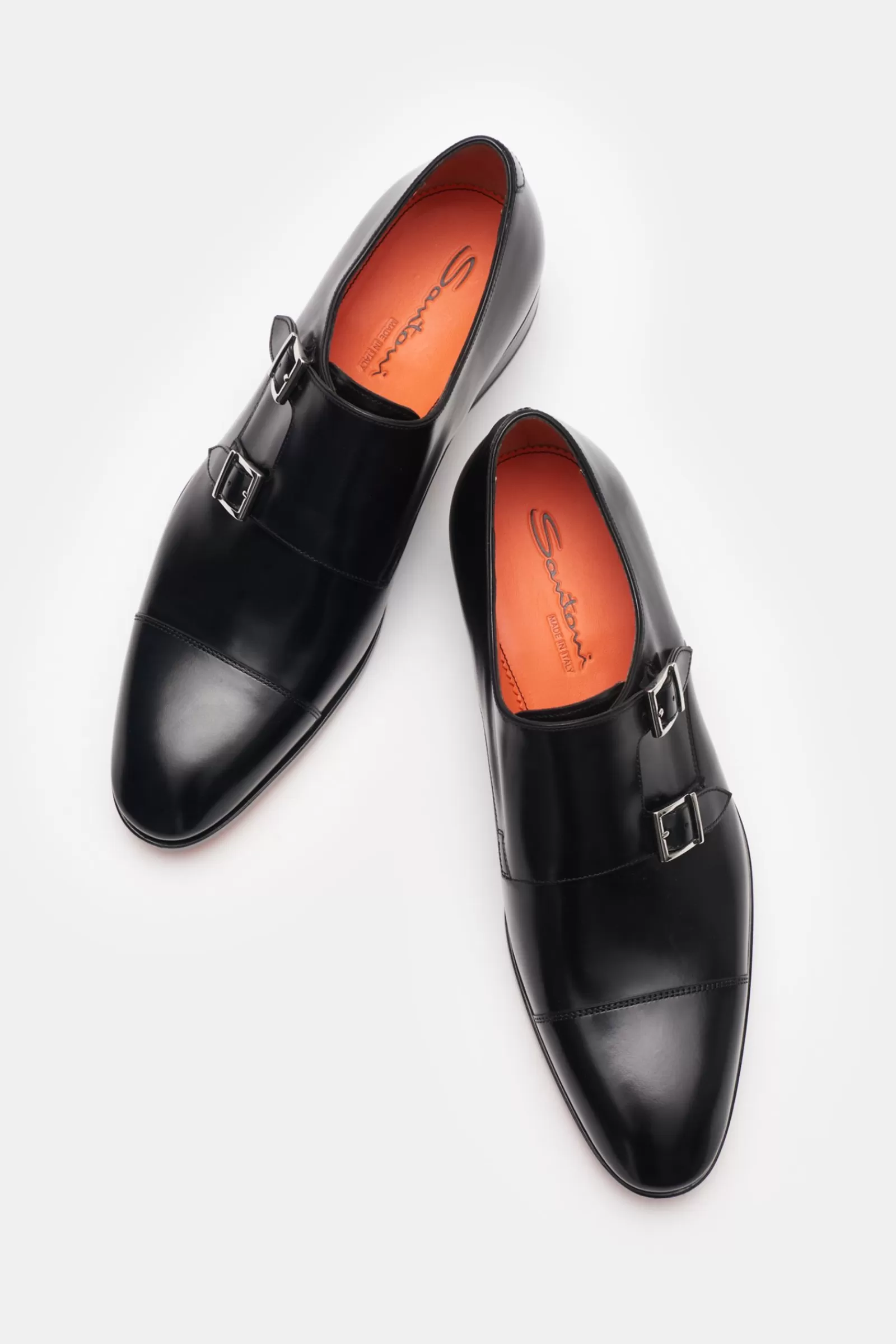 Double Monk Shoes Black^Santoni Fashion