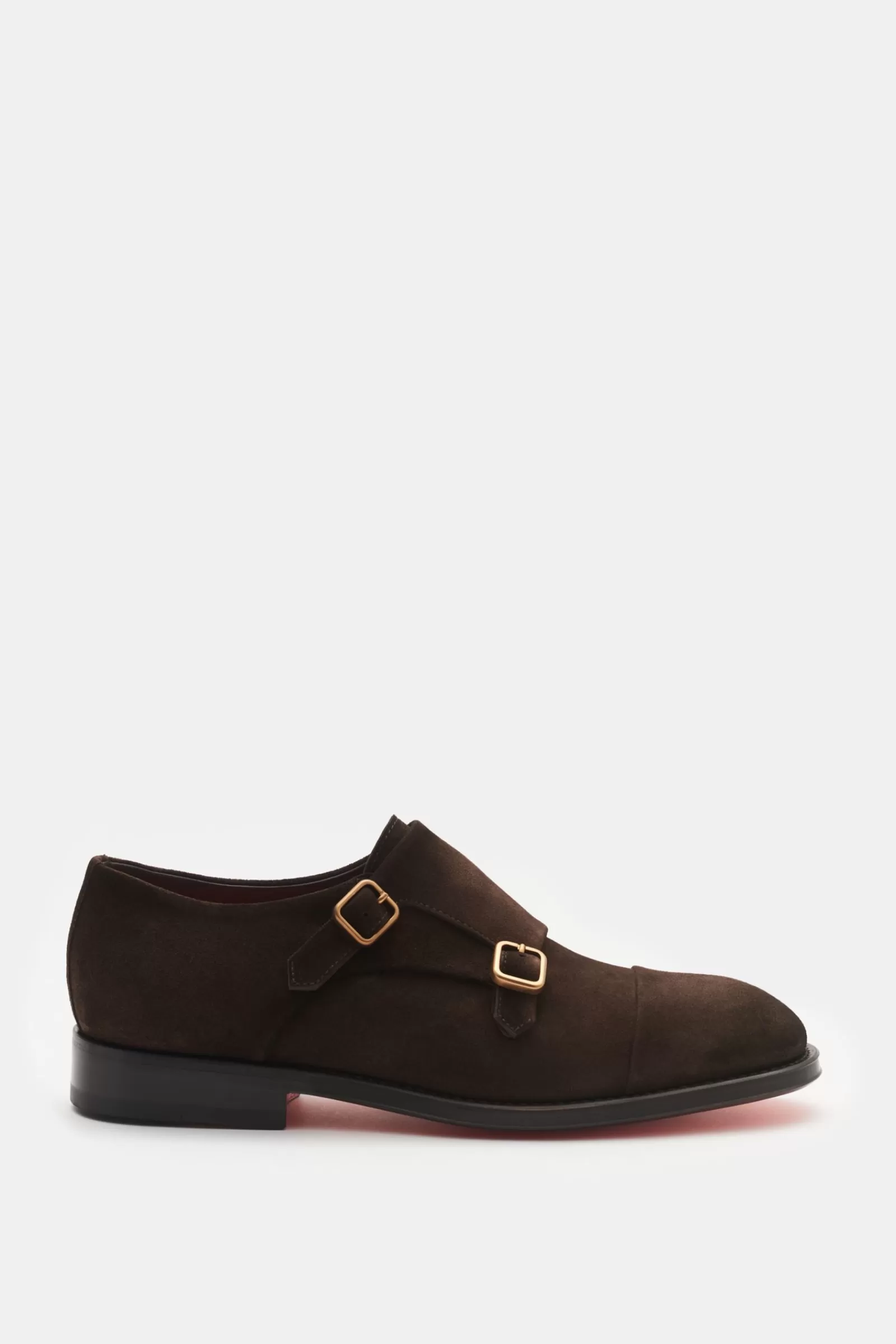 Double Monk Shoes Dark Brown^Santoni New