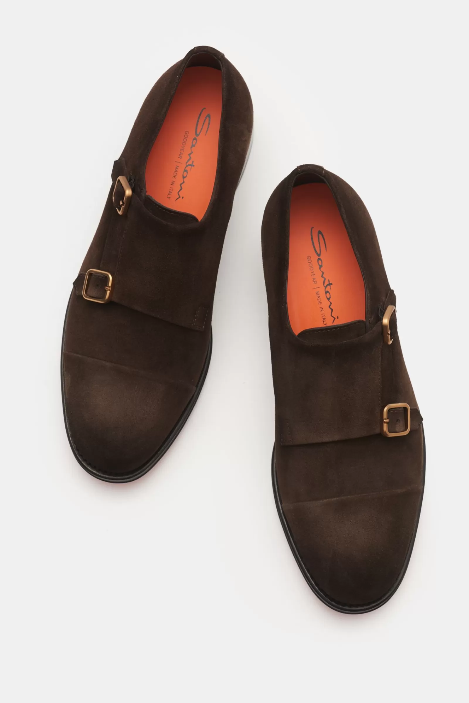 Double Monk Shoes Dark Brown^Santoni New