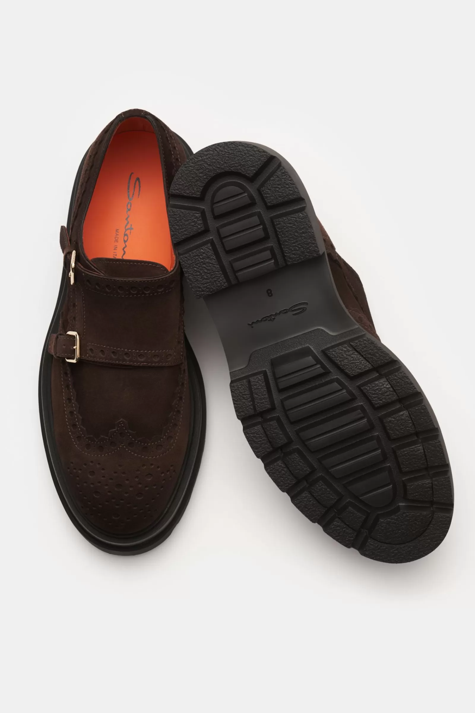 Double Monk Shoes Dark Brown^Santoni Discount