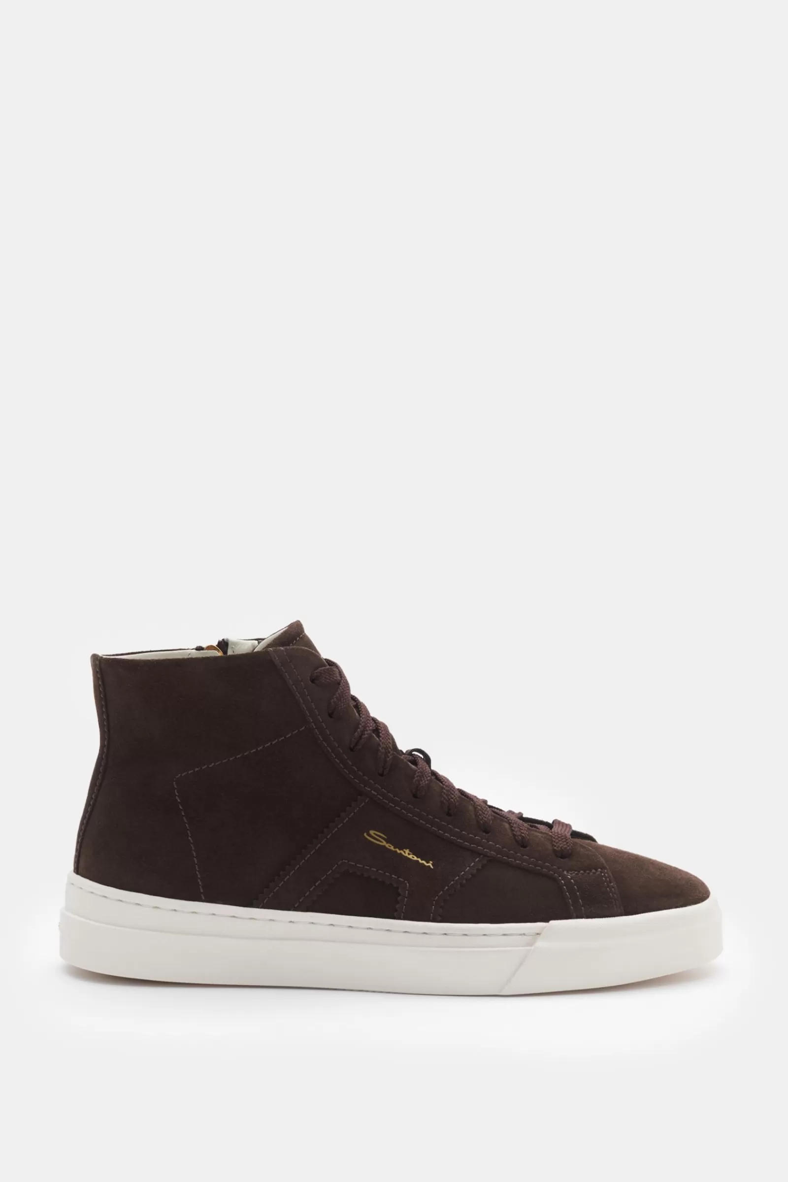 High Top Sneakers 'Double Buckle' Dark Brown^Santoni Store