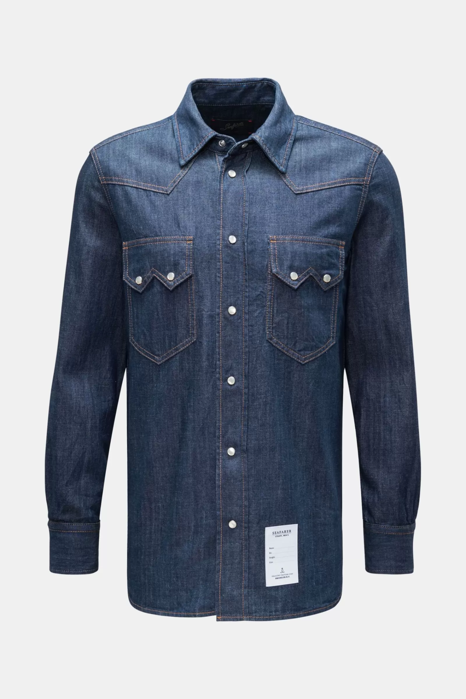 Denim Shirt Kent Collar Dark Blue>Seafarer Shop