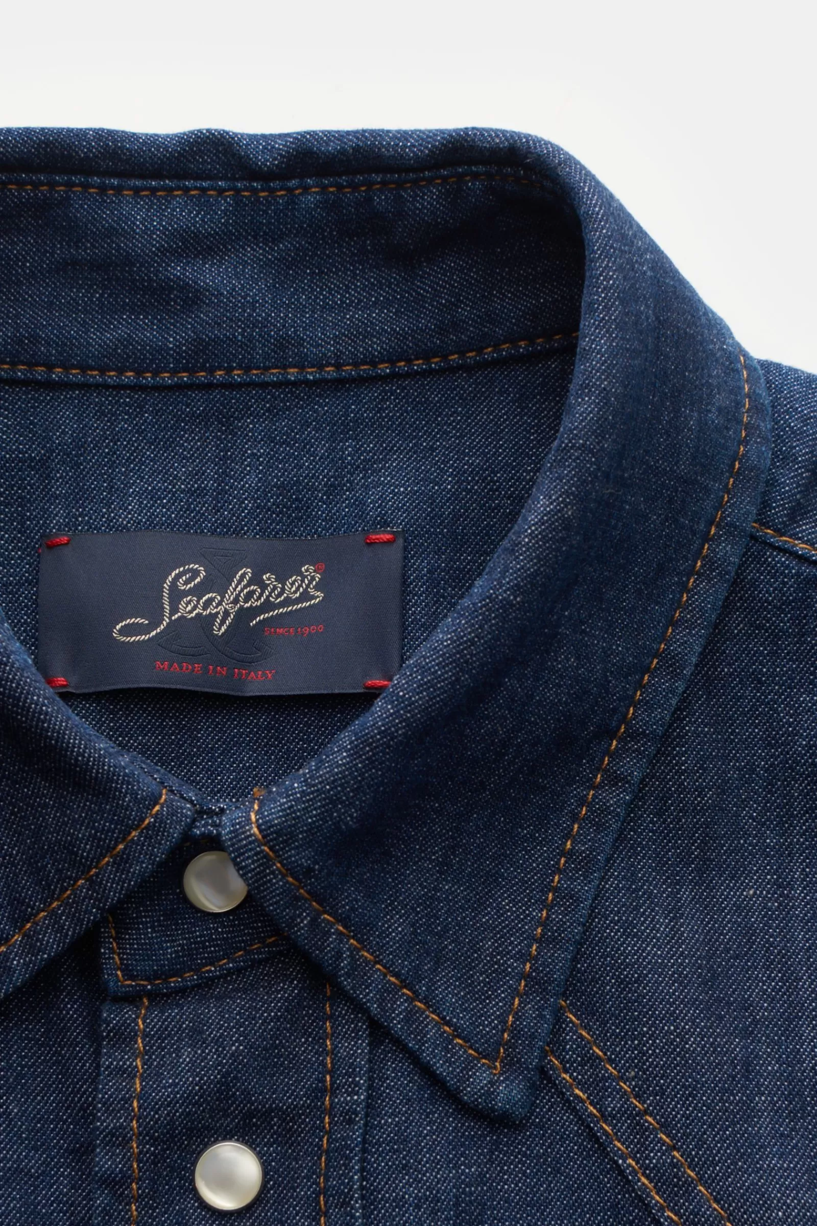 Denim Shirt Kent Collar Dark Blue>Seafarer Shop