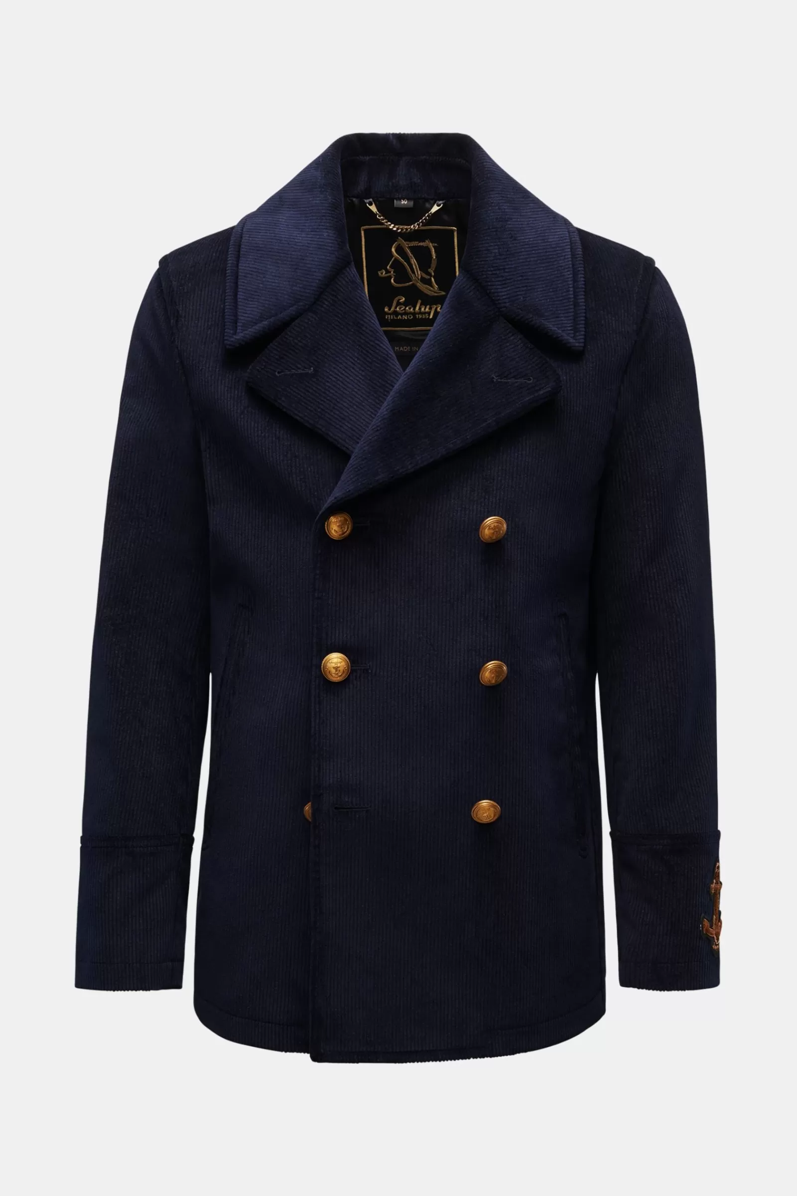 Corduroy Pea Coat 'Amalfi' Navy>Sealup Best Sale