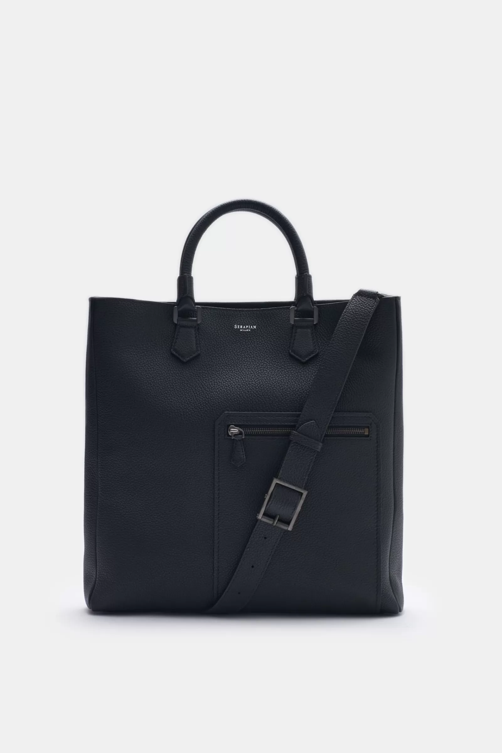 Leather Tote Bag Black^Serapian Clearance