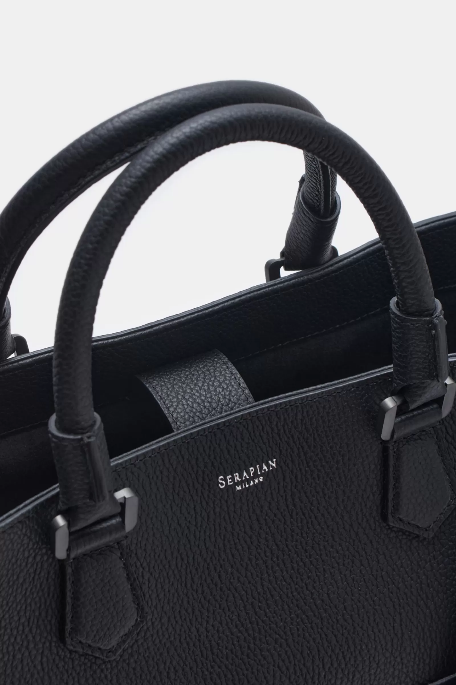 Leather Tote Bag Black^Serapian Clearance