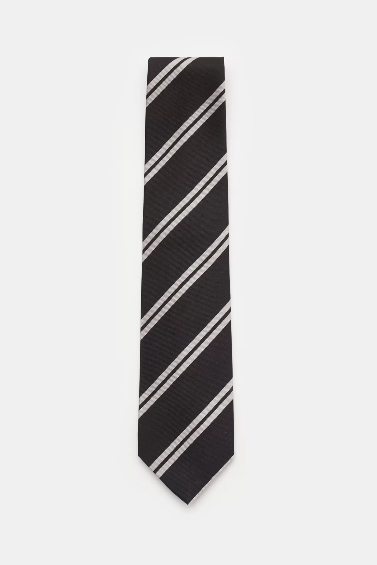 Silk Tie Black/Silver-Grey Striped^Stile Latino Cheap