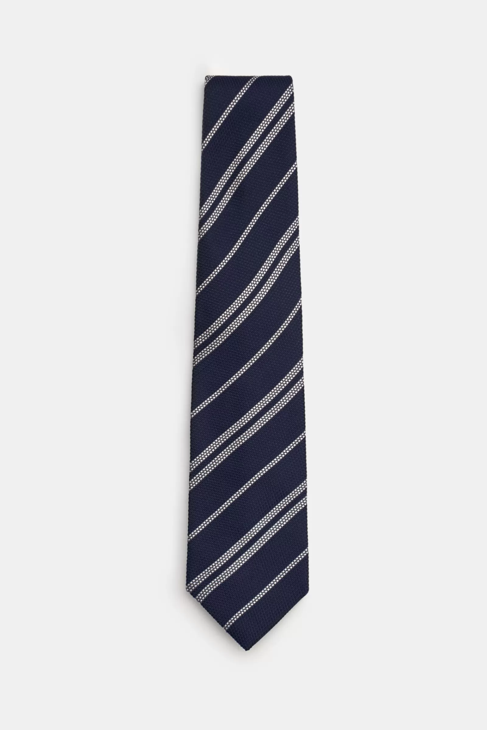 Silk Tie Navy/Silver-Grey Striped^Stile Latino Best Sale