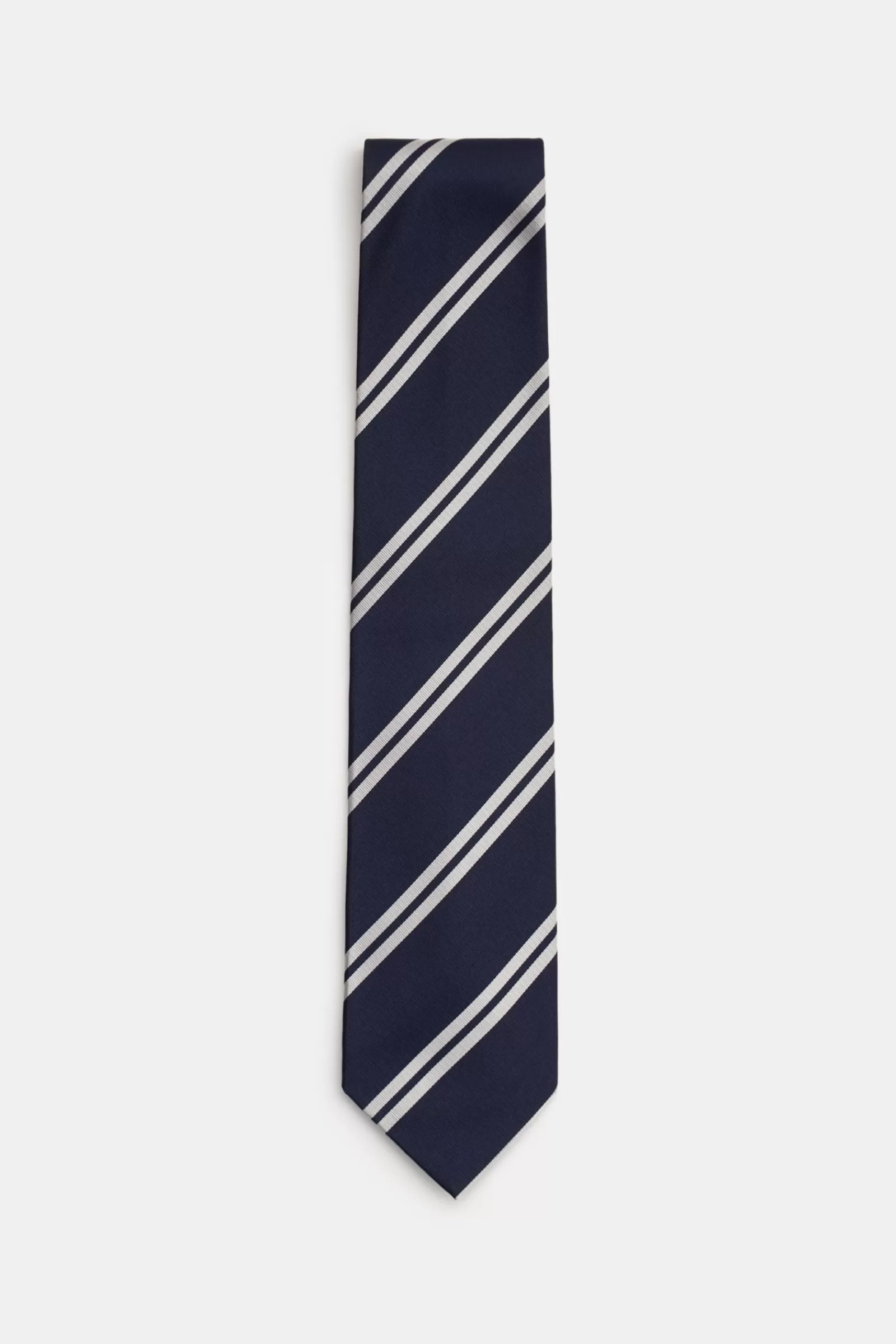 Silk Tie Navy/Silver-Grey Striped^Stile Latino Best Sale