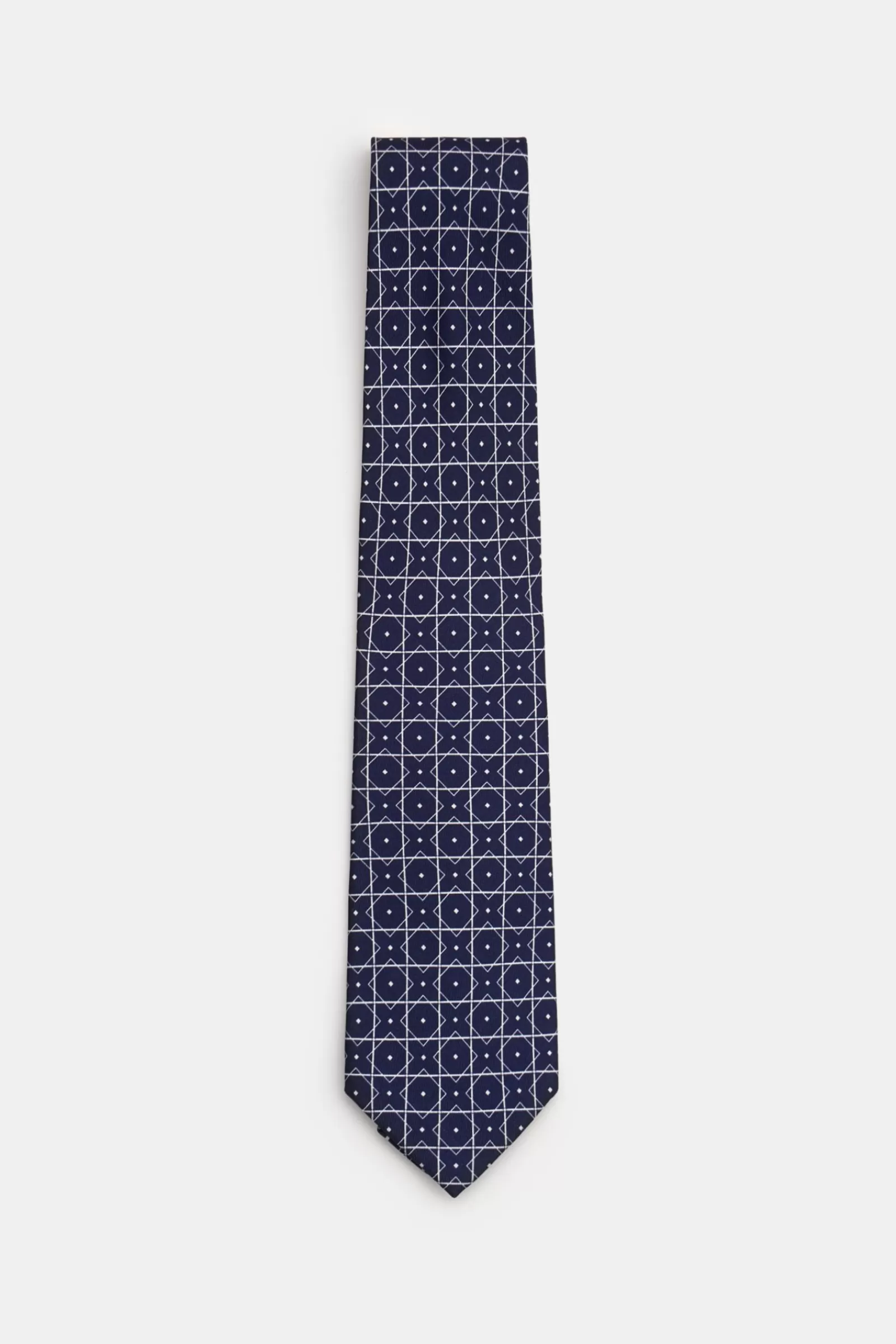 Silk Tie Navy/White Patterned^Stile Latino Shop