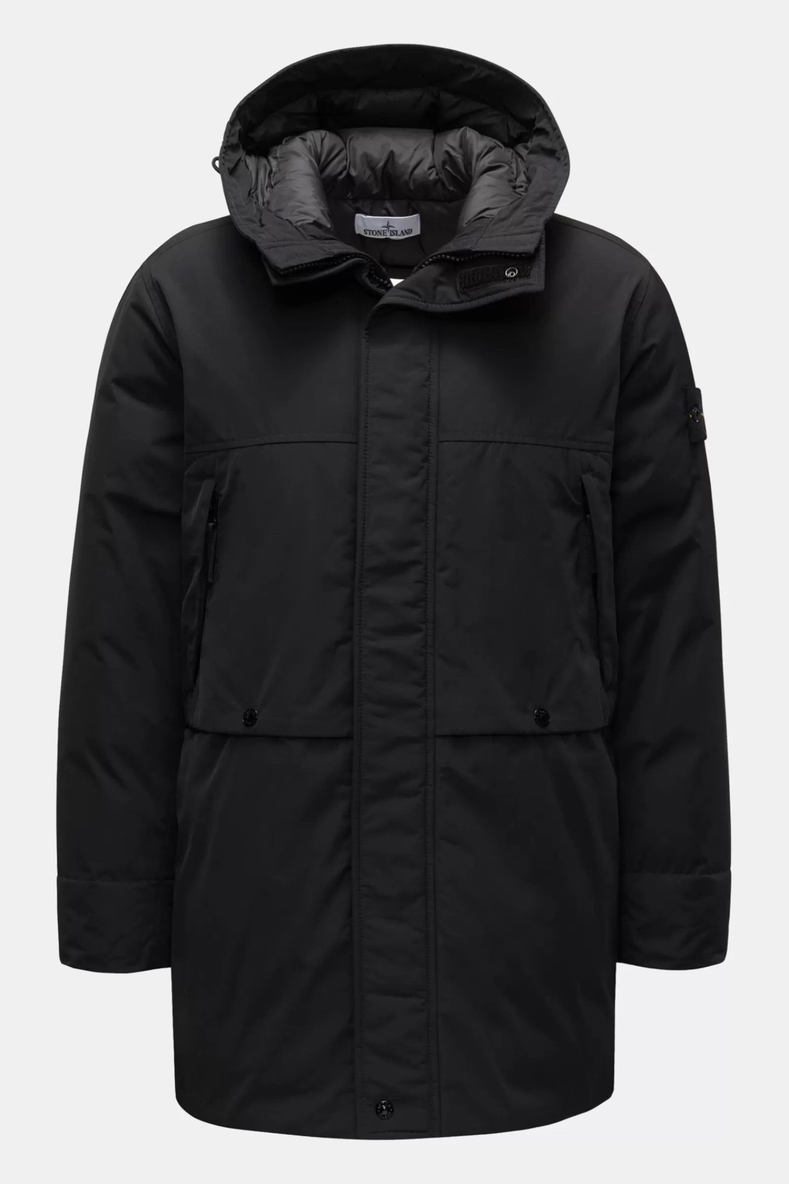 Down Jacket 'Micro Twill Down' Black>Stone Island Store