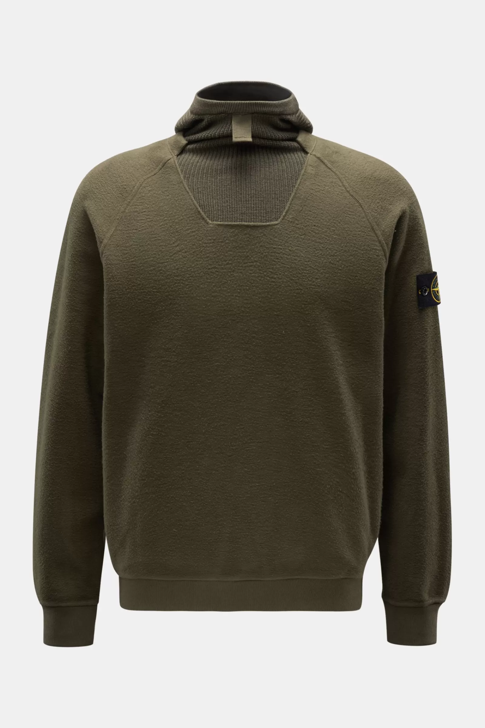 Hooded Jumper Olive^Stone Island Cheap