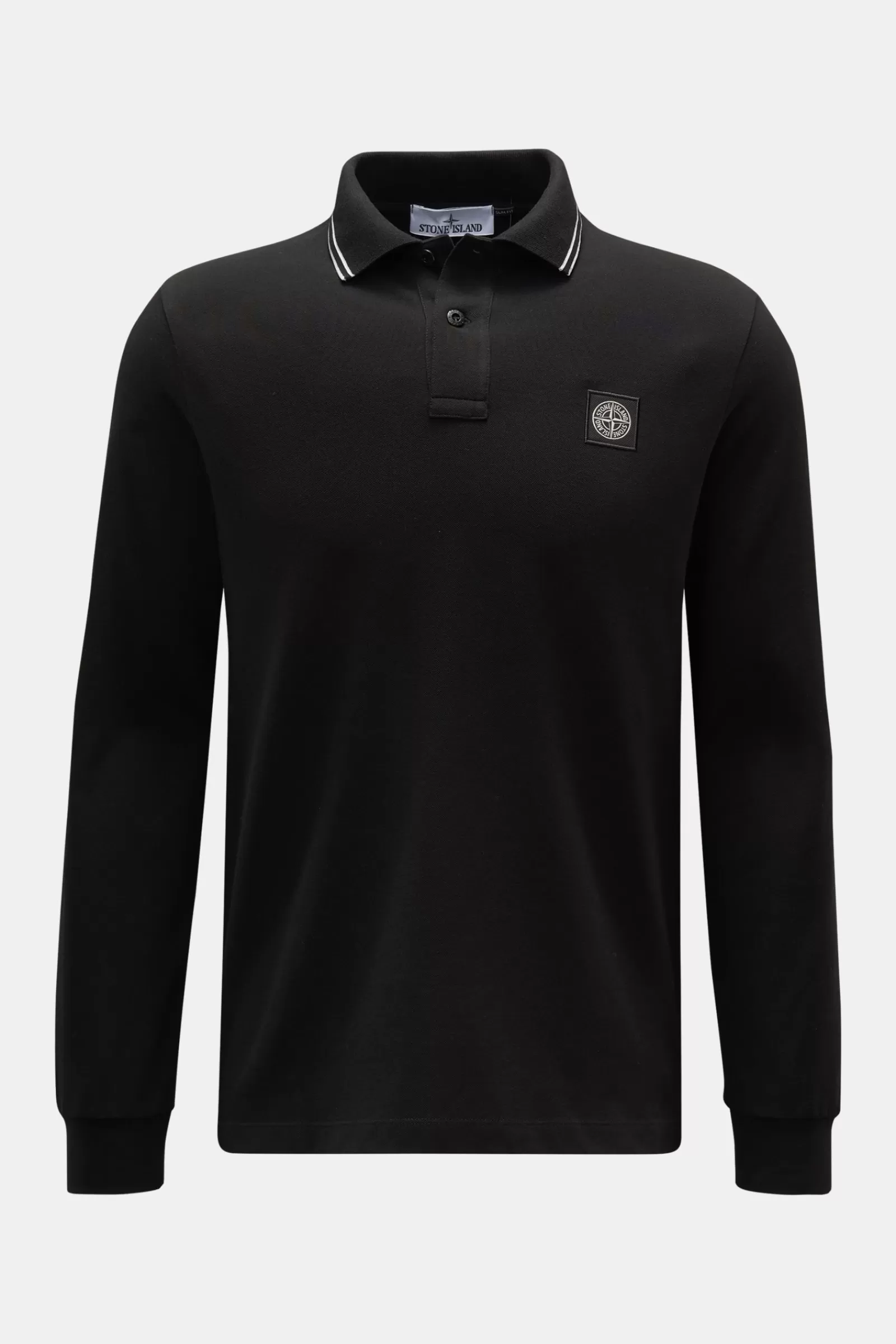 Long Sleeve Polo Shirt Black>Stone Island Cheap