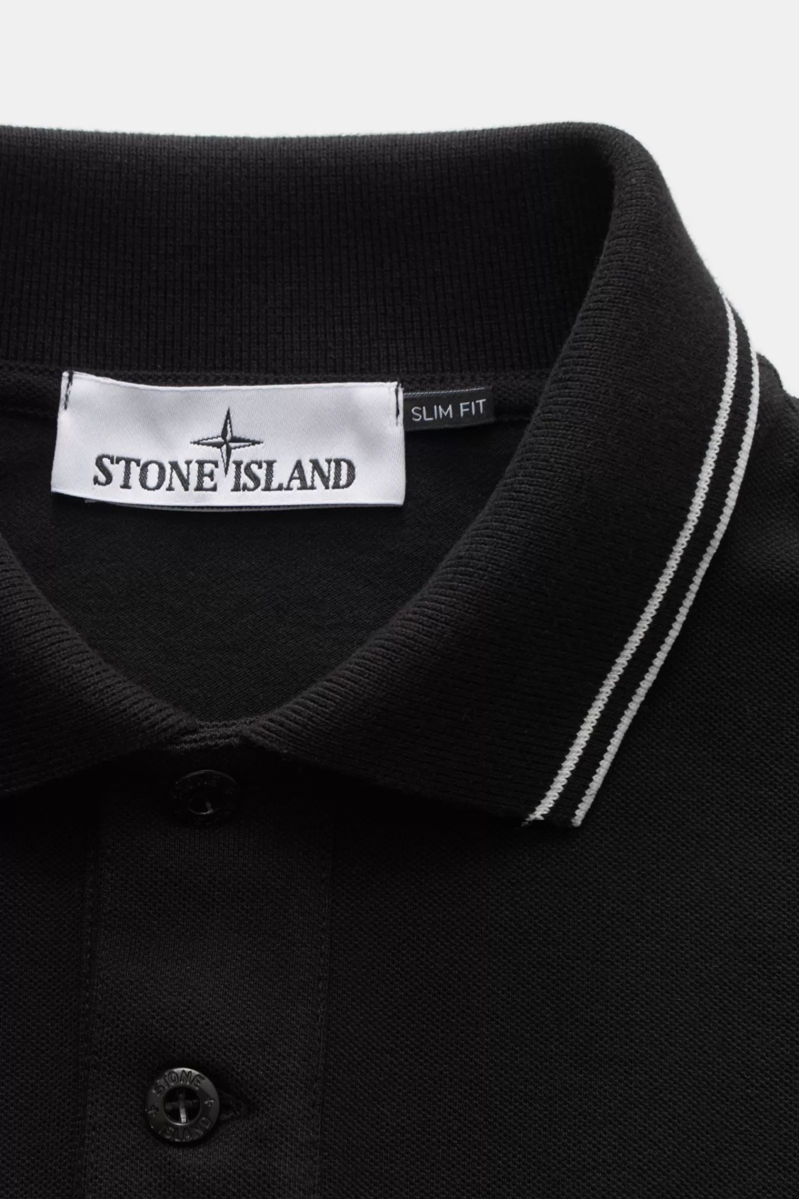 Long Sleeve Polo Shirt Black>Stone Island Cheap