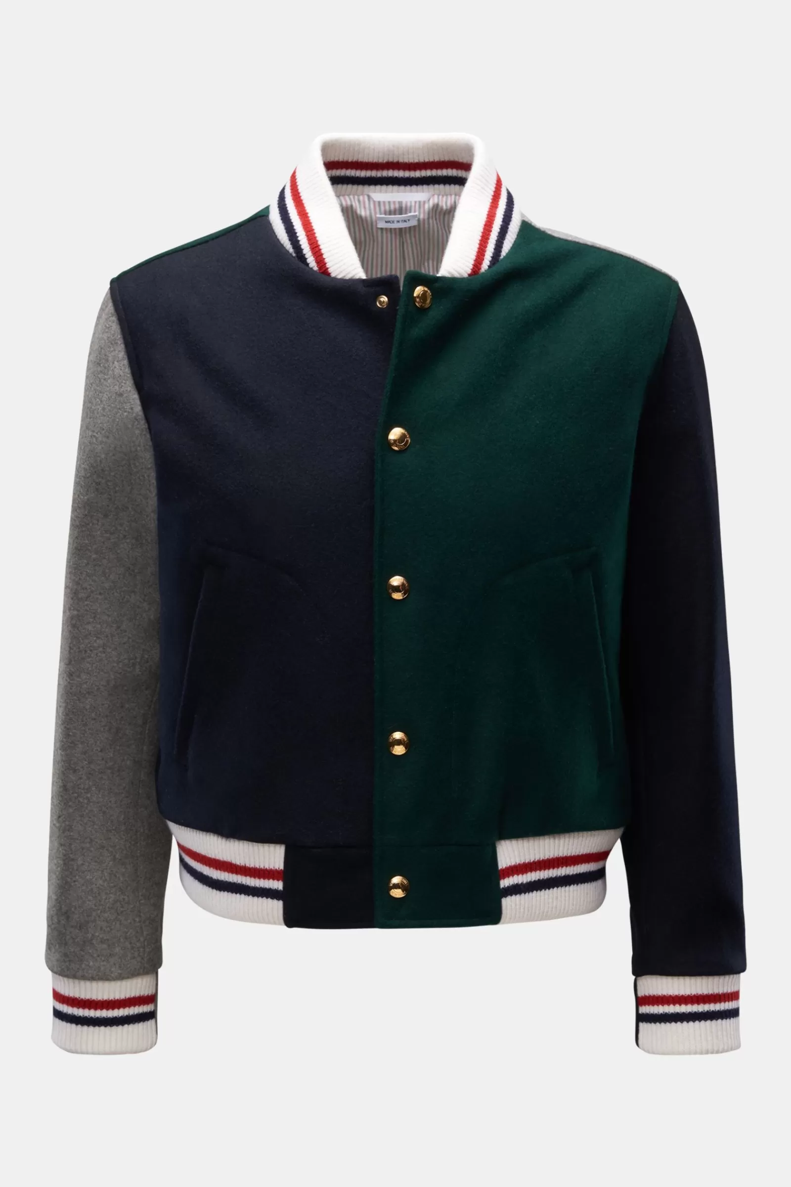 Blouson Navy/Dark Green>Thom Browne Flash Sale