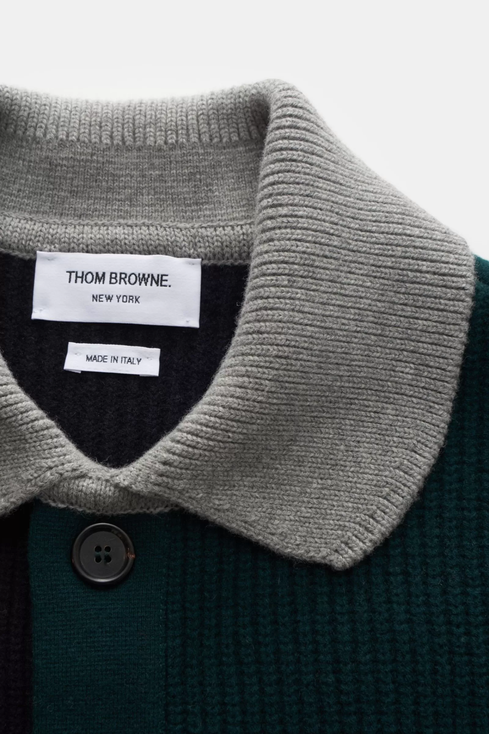 Cardigan Navy/Dark Green/Light Grey^Thom Browne Fashion