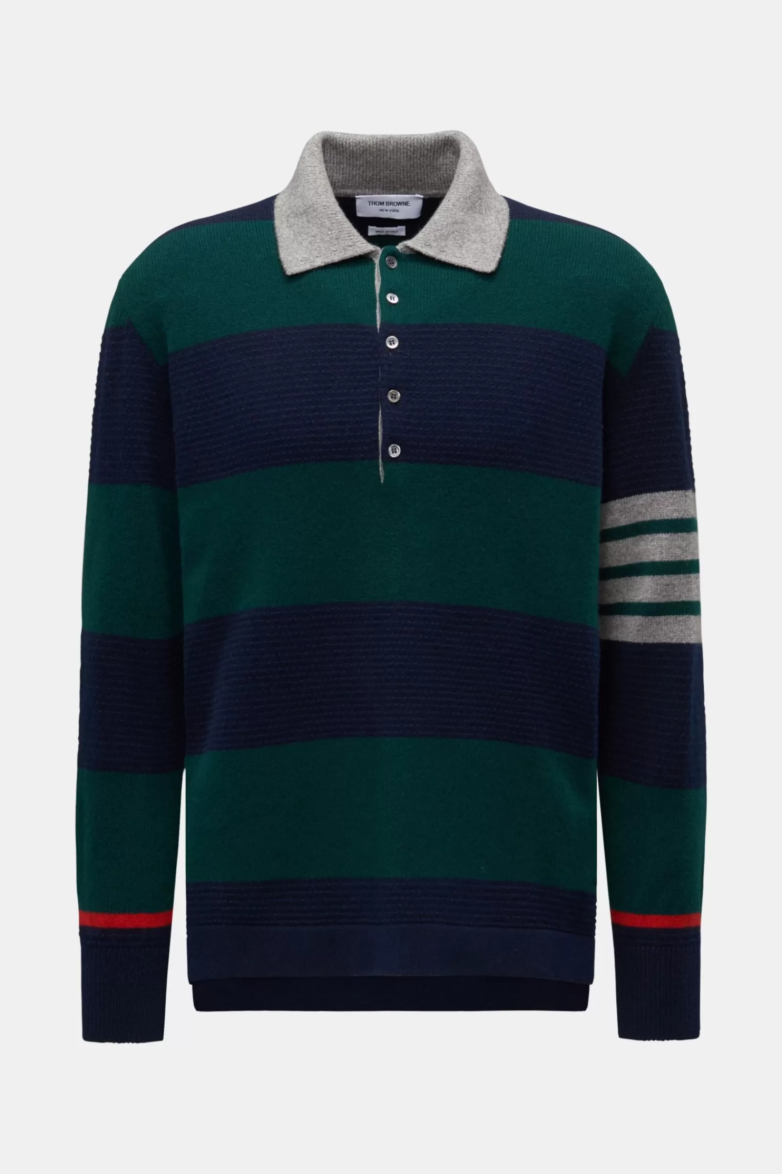 Knit Polo Green/Blue Striped^Thom Browne Cheap