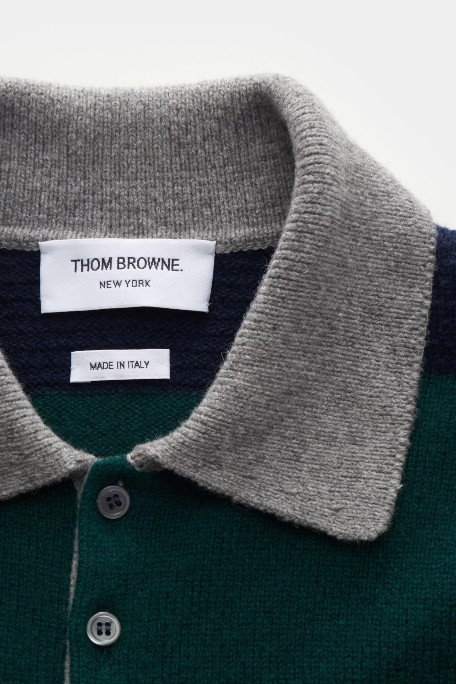 Knit Polo Green/Blue Striped^Thom Browne Cheap