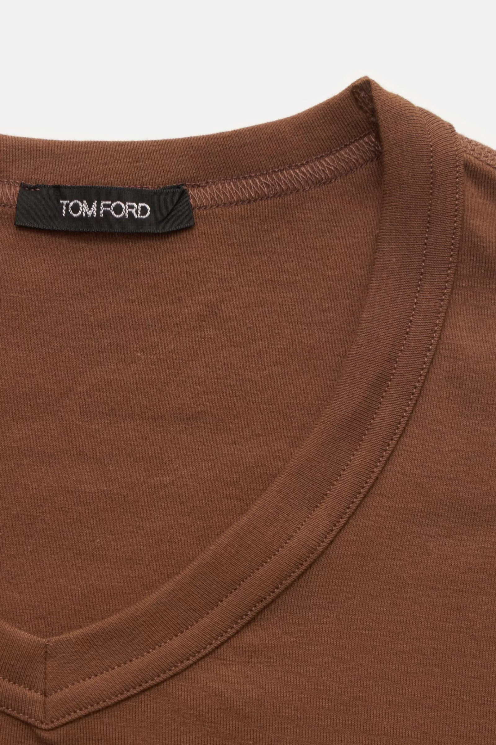 V-Neck T-Shirt Brown>Tom Ford Shop