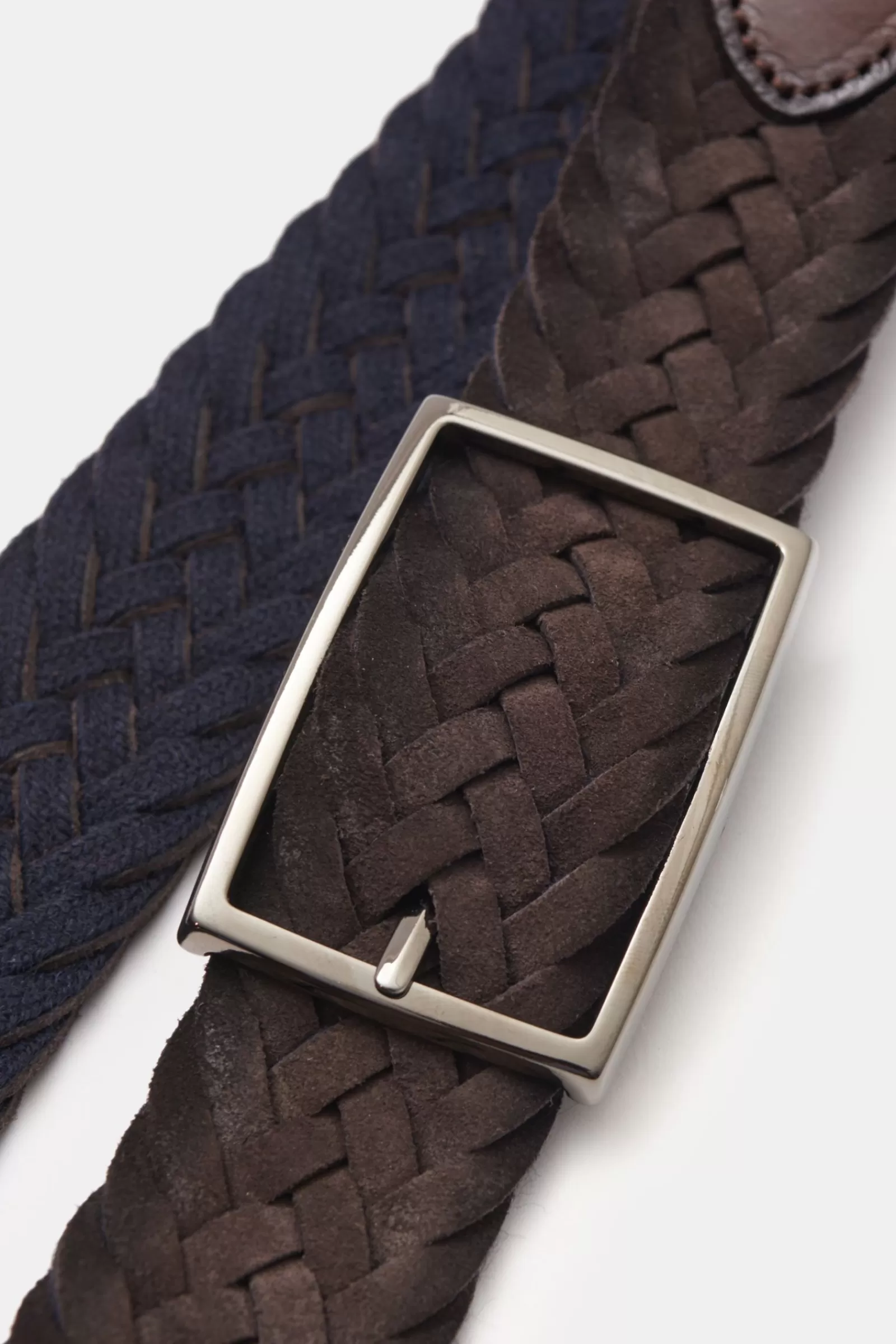 Reversible Plaited Belt Dark Brown/Navy^Veneta Cinture New