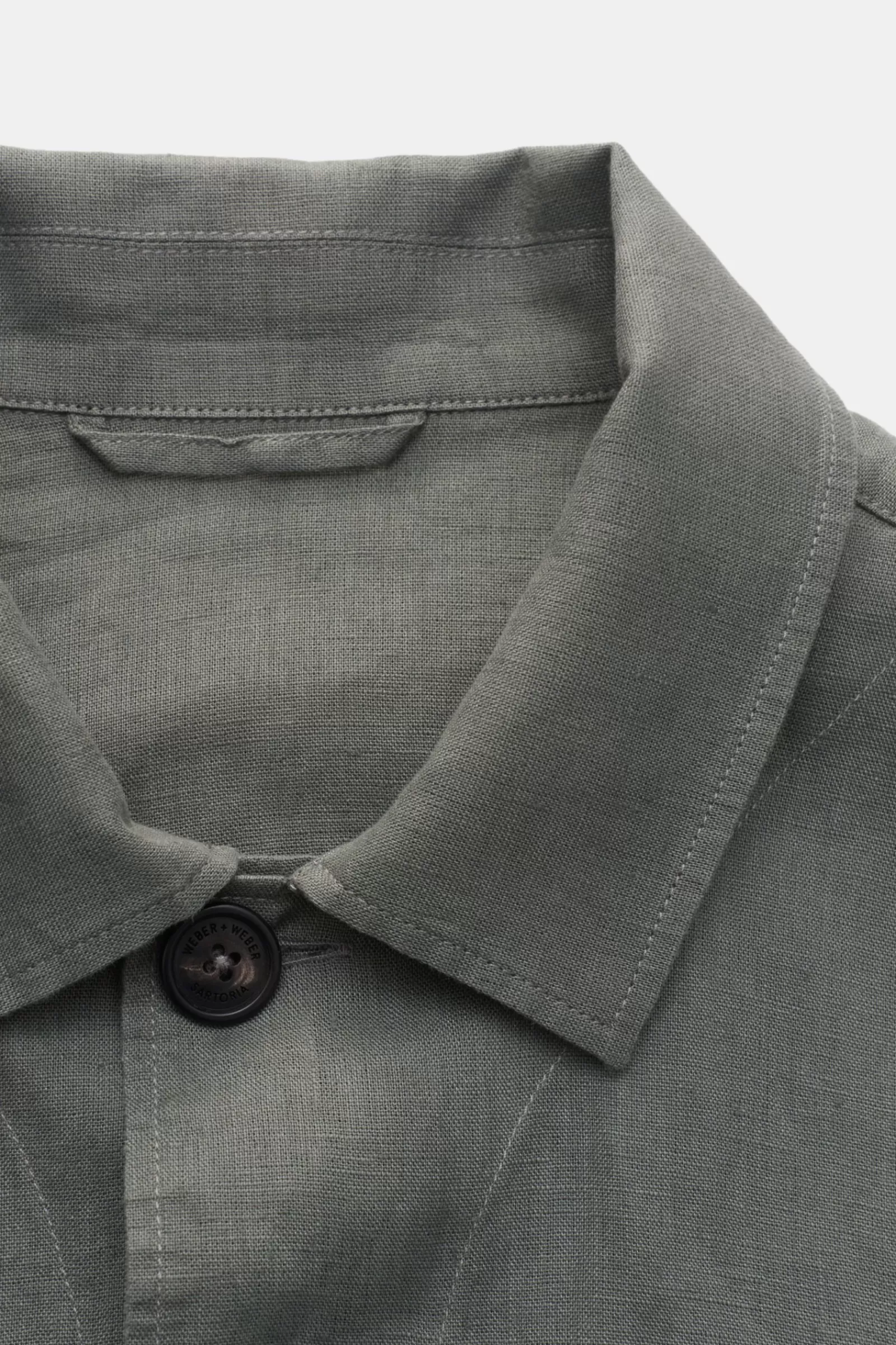 Weber + Weber Linen Overshirt 'Linen Light Overshirt' Grey-Green>Weber+Weber Outlet