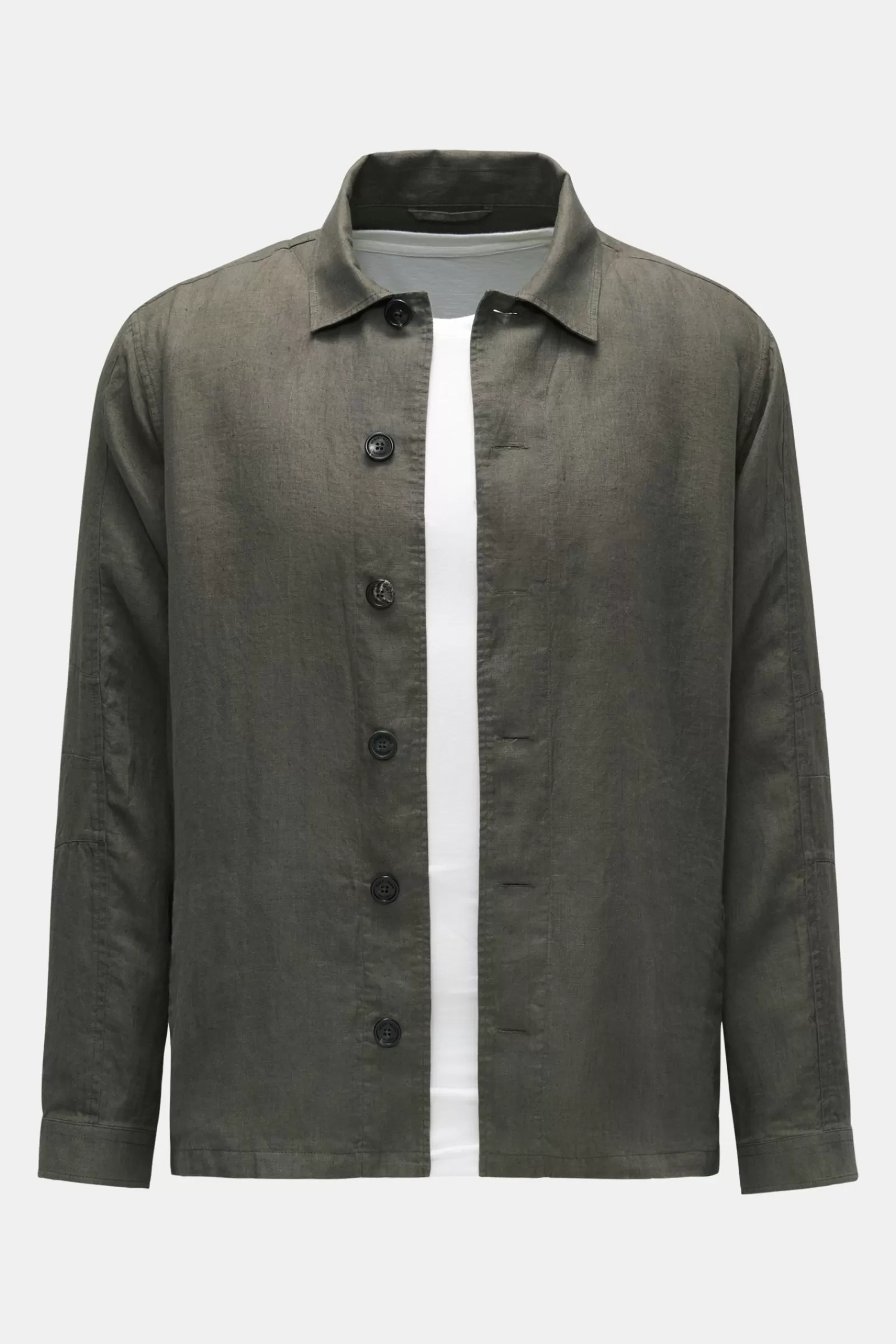 Weber + Weber Linen Overshirt 'Linen Light Overshirt' Olive>Weber+Weber Fashion