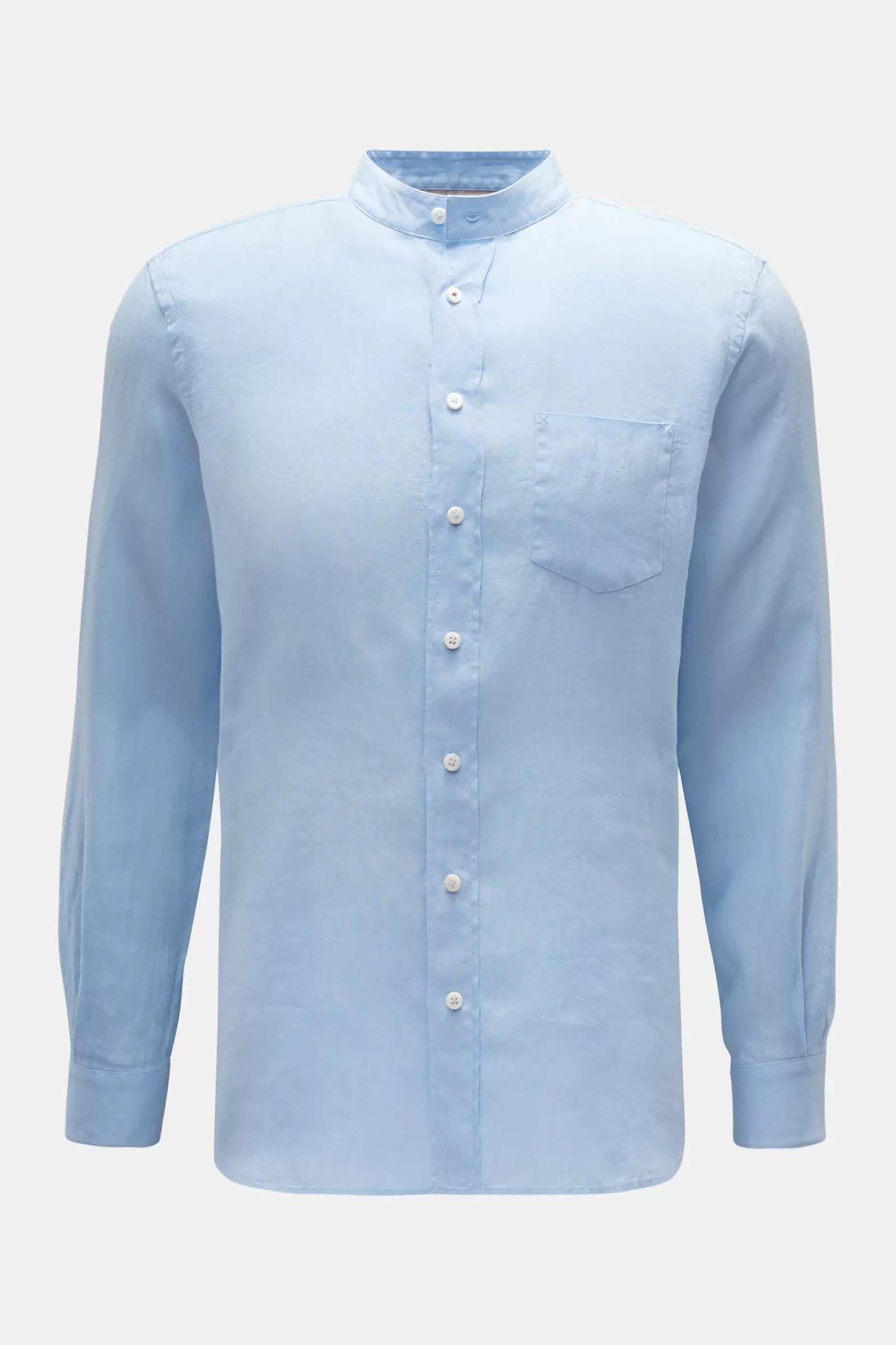 Weber + Weber Linen Shirt Grandad Collar Light Blue>Weber+Weber Online