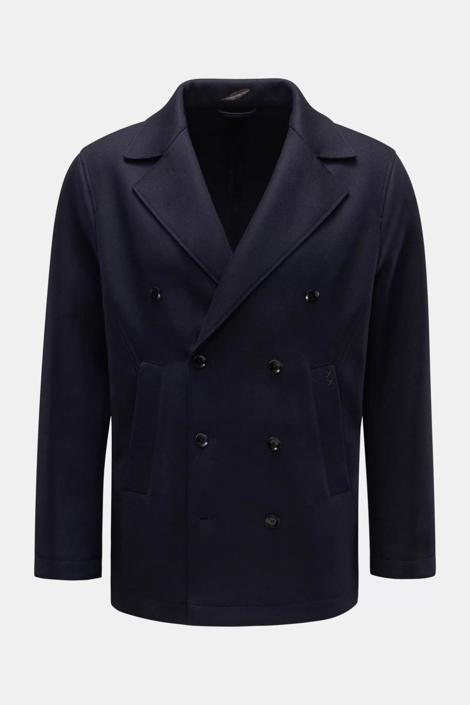 Jersey Pea Coat 'Knit Travel Peacoat' Navy>Weber+Weber Best