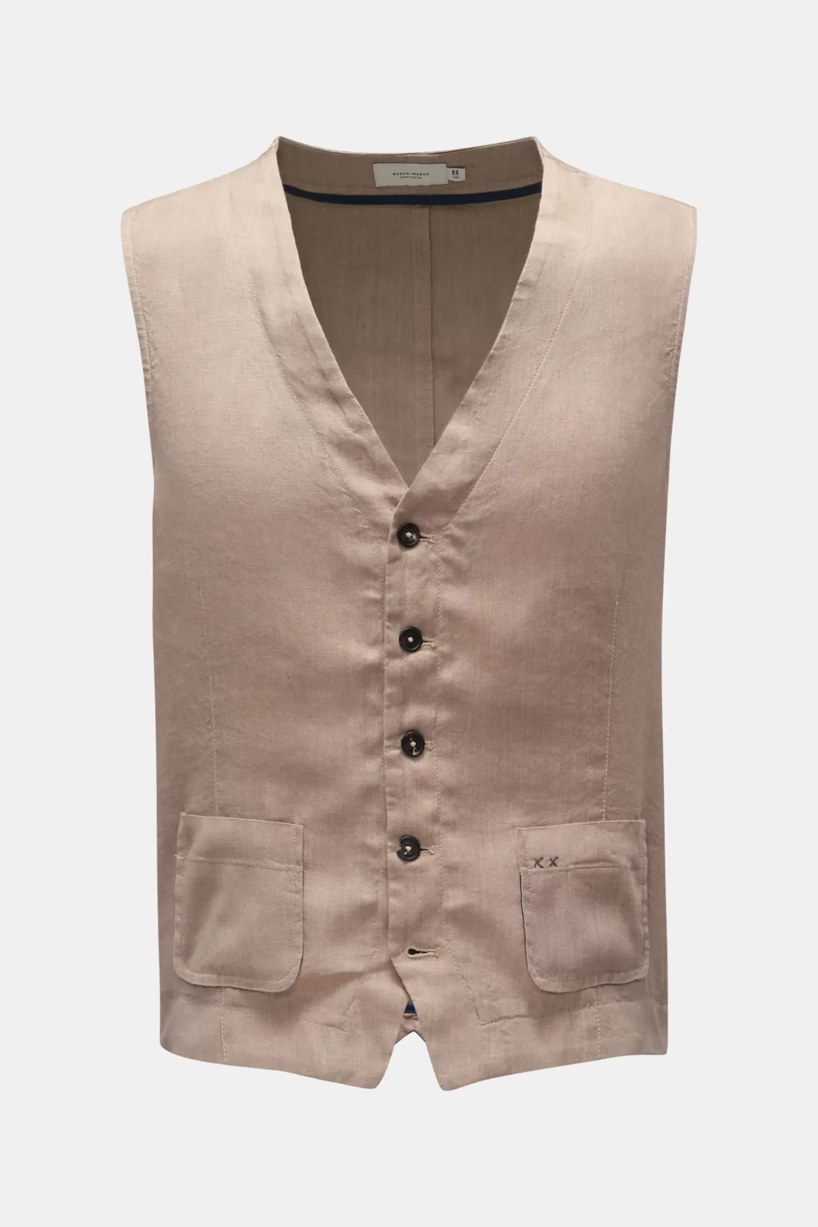 Waistcoat 'Linen Tencel Travel Gilet' Beige>Weber+Weber Online