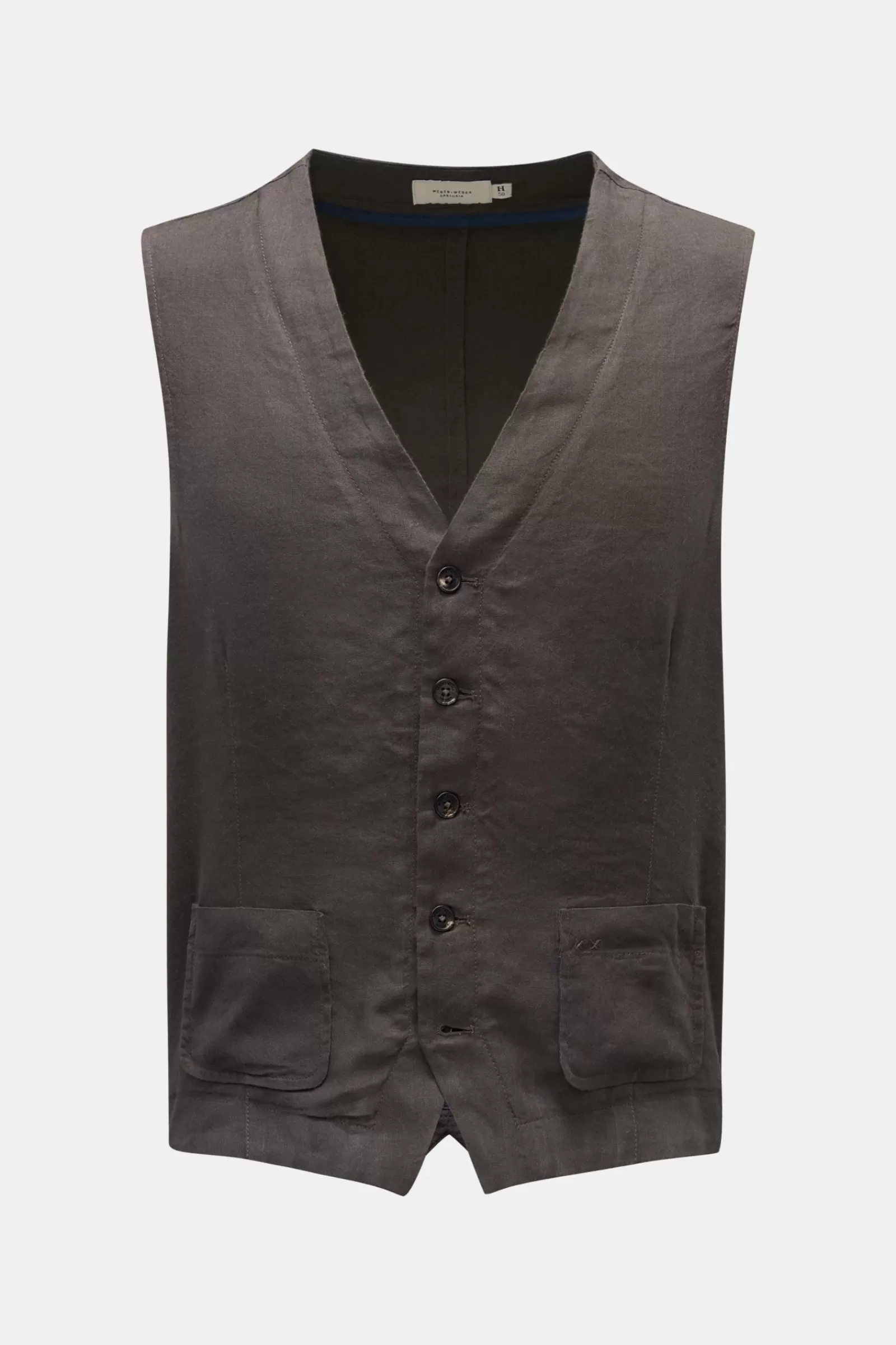 Waistcoat 'Linen Tencel Travel Gilet' Dark Grey>Weber+Weber New