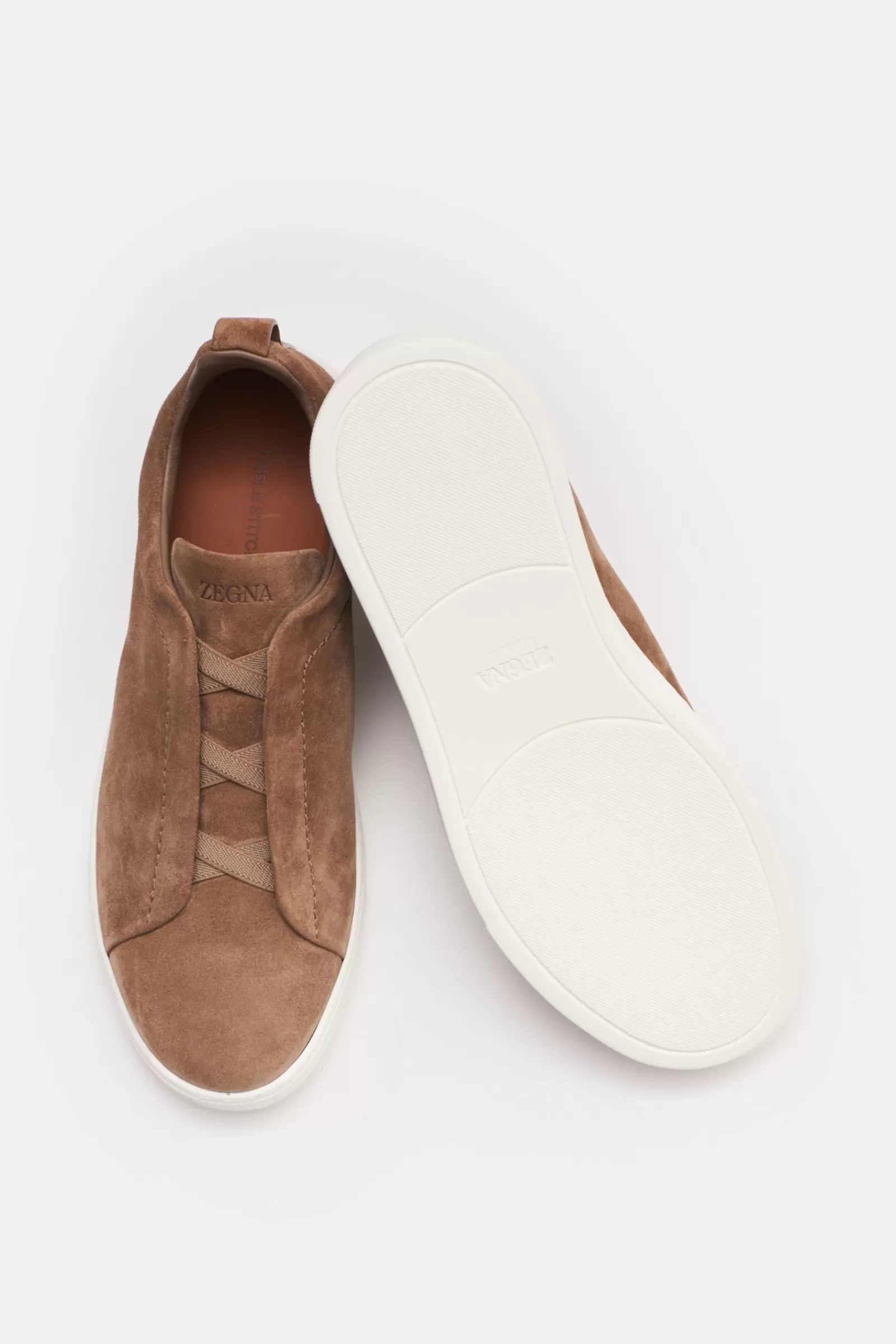 Slip-On Sneakers 'Triple Stitch' Light Brown^Zegna Discount