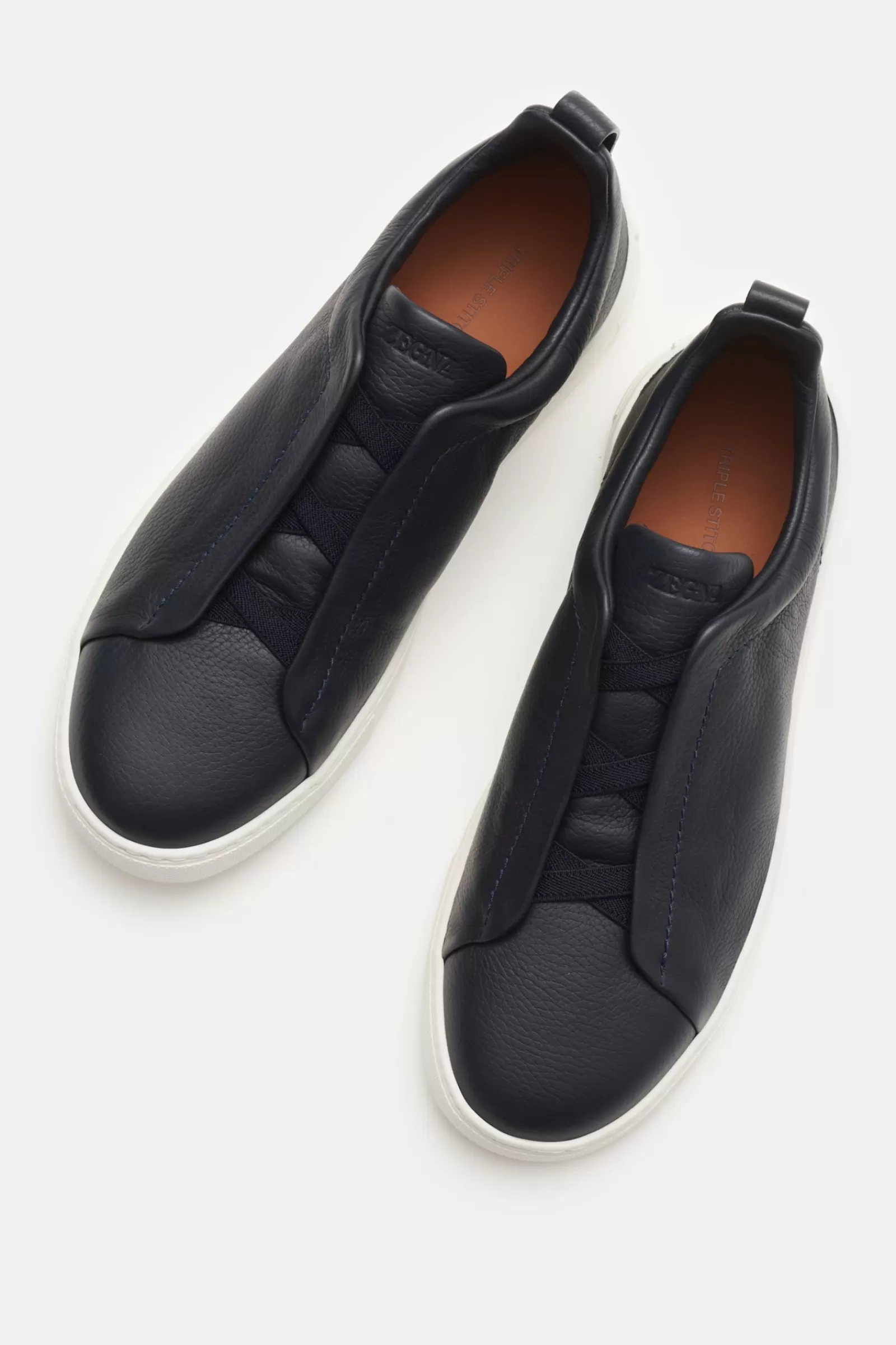 Slip-On Sneakers 'Triple Stitch' Navy^Zegna New