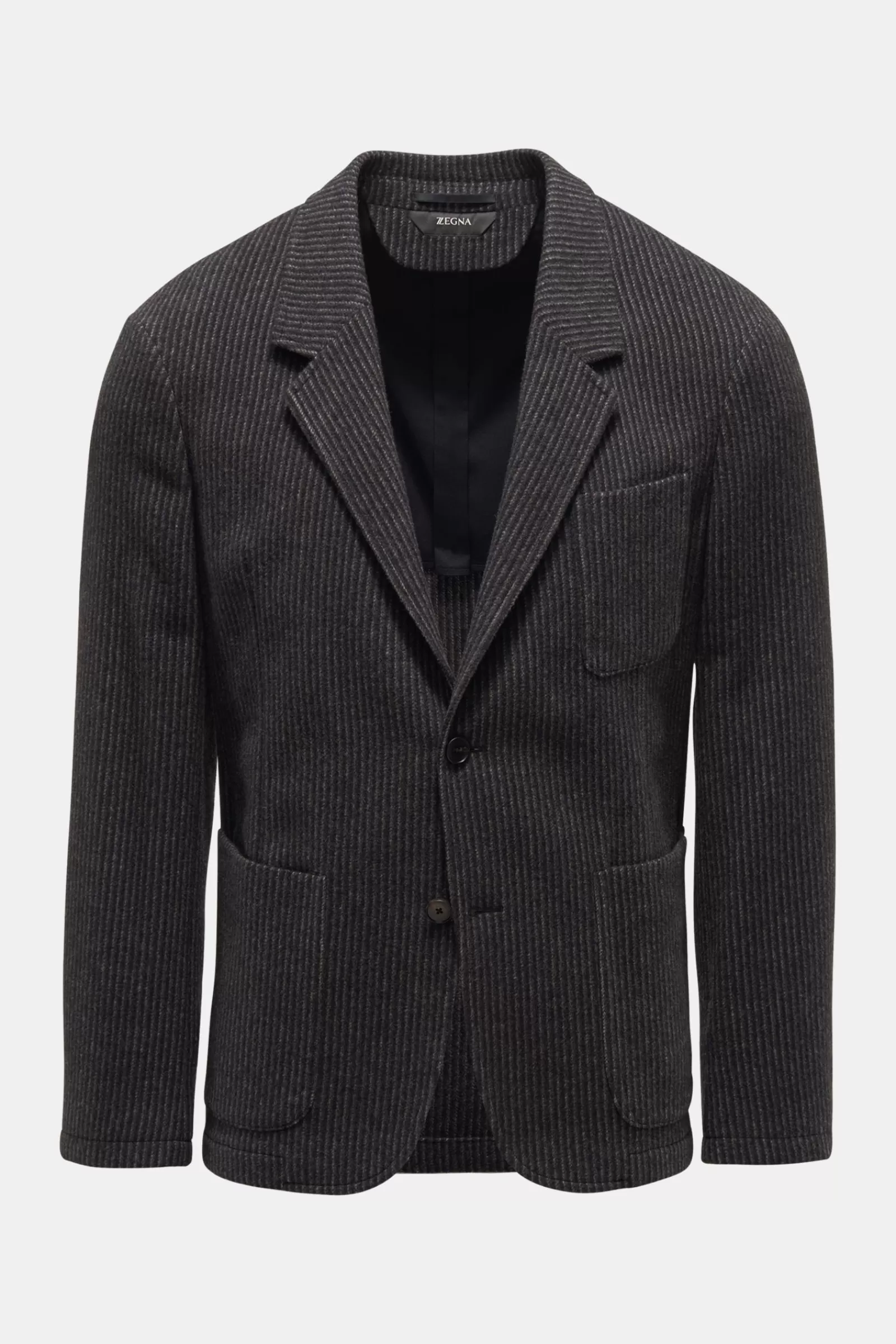 Smart-Casual Jacket Dark Grey Striped>ZZegna Fashion